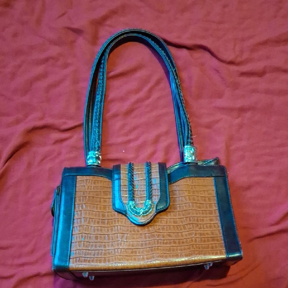 Elegant Brown and Black Women's Handbag